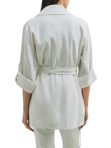 Marella Women's Drawstring Duster Coat - Wool White - Size 10 | Thumbnail 4 Marella Women's Drawstring Duster Coat - Wool White - Size 10 | Thumbnail 4