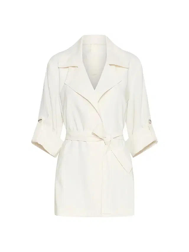 Marella Women's Drawstring Duster Coat - Wool White