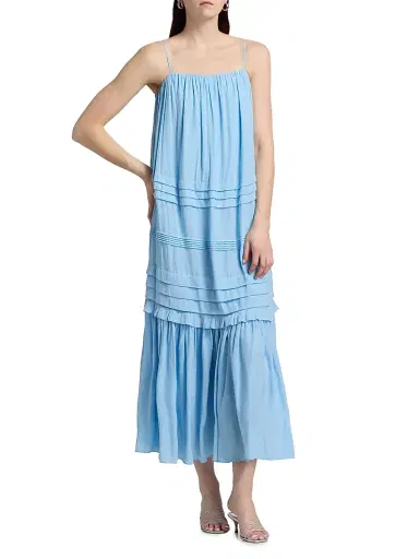Ramy Brook Women's Ruby Pintuck Midi-Dress - Bazaar Blue - Size XL | Thumbnail 2 Ramy Brook Women's Ruby Pintuck Midi-Dress - Bazaar Blue - Size XL | Thumbnail 2