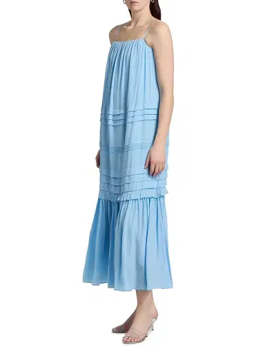 Ramy Brook Women's Ruby Pintuck Midi-Dress - Bazaar Blue - Size XL | Thumbnail 4 Ramy Brook Women's Ruby Pintuck Midi-Dress - Bazaar Blue - Size XL | Thumbnail 4