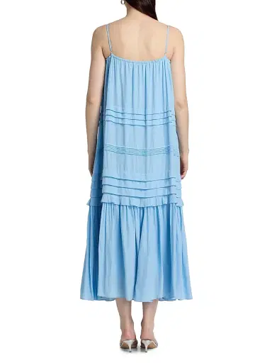 Ramy Brook Women's Ruby Pintuck Midi-Dress - Bazaar Blue - Size XL | Thumbnail 5 Ramy Brook Women's Ruby Pintuck Midi-Dress - Bazaar Blue - Size XL | Thumbnail 5