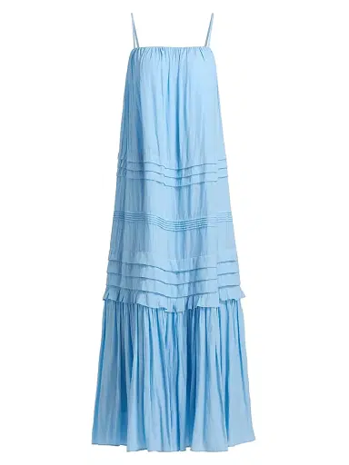 Ramy Brook Women's Ruby Pintuck Midi-Dress - Bazaar Blue - Size XL | Thumbnail 1 Ramy Brook Women's Ruby Pintuck Midi-Dress - Bazaar Blue - Size XL | Thumbnail 1