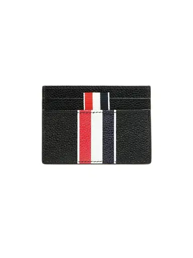 Thom Browne Men's Double-Sided Tricolor-Striped Leather Card Case - Black | Thumbnail 1 Thom Browne Men's Double-Sided Tricolor-Striped Leather Card Case - Black | Thumbnail 1
