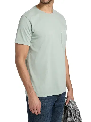 rag & bone Men's Crewneck Cotton T-Shirt - Blue Grey | Thumbnail 4