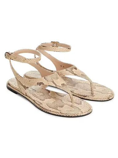 Stuart Weitzman Women's Marley Snake-Embossed Leather Sandals | Thumbnail 2 Stuart Weitzman Women's Marley Snake-Embossed Leather Sandals | Thumbnail 2
