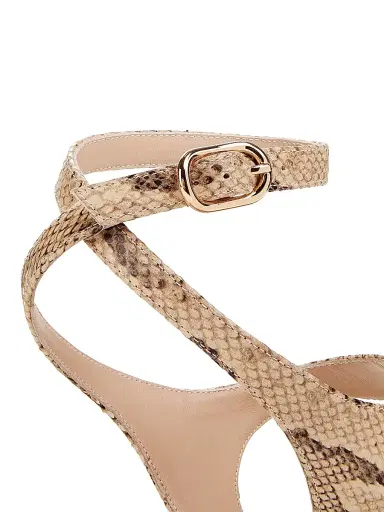 Stuart Weitzman Women's Marley Snake-Embossed Leather Sandals | Thumbnail 5 Stuart Weitzman Women's Marley Snake-Embossed Leather Sandals | Thumbnail 5