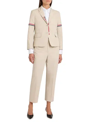 Thom Browne Women's Cotton Cropped Trousers | Thumbnail 2