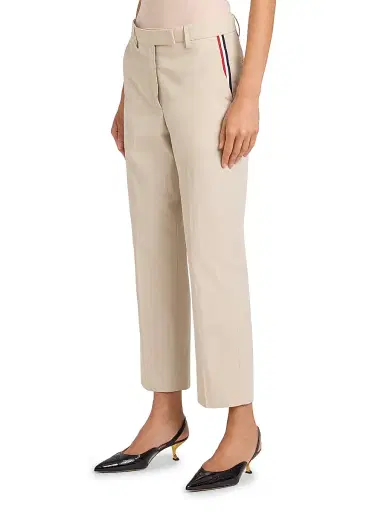 Thom Browne Women's Cotton Cropped Trousers | Thumbnail 4