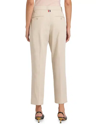 Thom Browne Women's Cotton Cropped Trousers - Beige - Size 10 | Thumbnail 5 Thom Browne Women's Cotton Cropped Trousers - Beige - Size 10 | Thumbnail 5