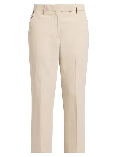 Thom Browne Women's Cotton Cropped Trousers - Beige - Size 10 | Thumbnail 1 Thom Browne Women's Cotton Cropped Trousers - Beige - Size 10 | Thumbnail 1