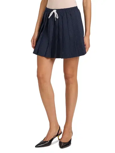 Thom Browne Women's Pleated Wool Miniskirt - Navy | Thumbnail 4 Thom Browne Women's Pleated Wool Miniskirt - Navy | Thumbnail 4
