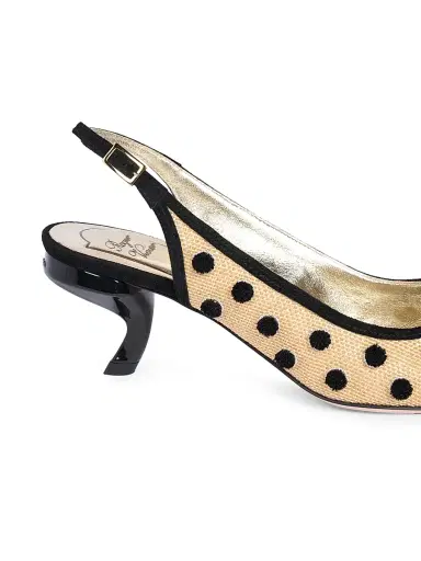 Roger Vivier Women's Virgule 55MM Dotted Slingback Pumps - Crema Chiaro Nero | Thumbnail 6 Roger Vivier Women's Virgule 55MM Dotted Slingback Pumps - Crema Chiaro Nero | Thumbnail 6