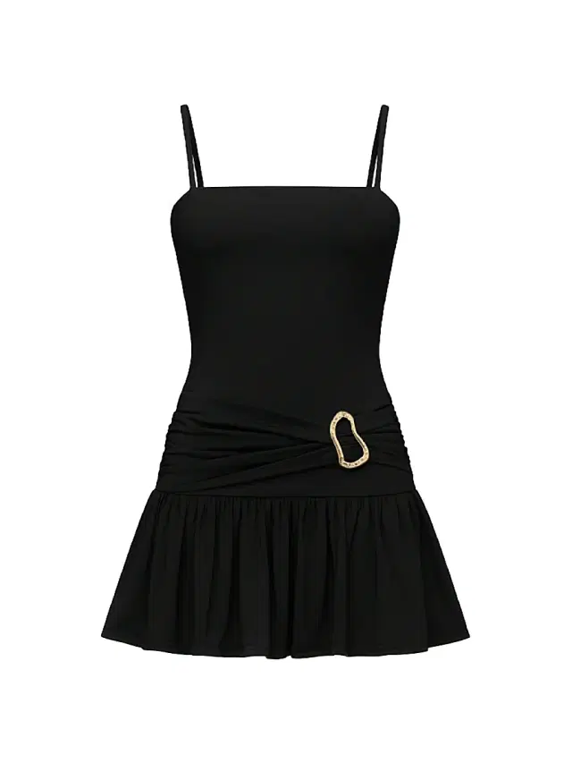 KatieJ NYC Girl's Marci Drop-Waist Dress - Black