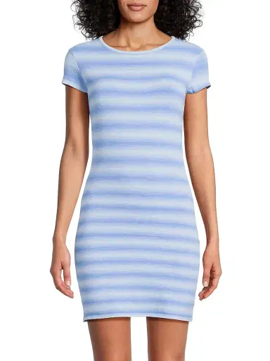 BEACH RIOT Women's Freja Striped Knit Minidress - Sapphire Sea - Size XL | Thumbnail 3