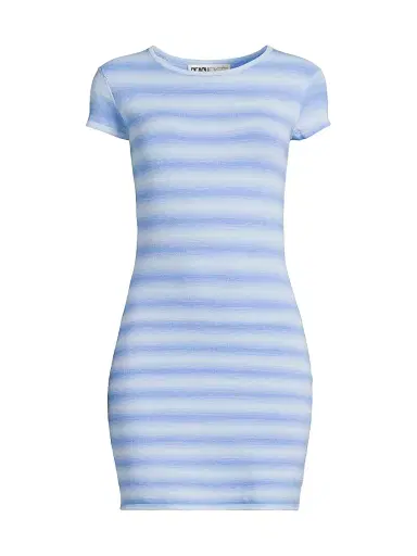 BEACH RIOT Women's Freja Striped Knit Minidress - Sapphire Sea - Size XL | Thumbnail 1