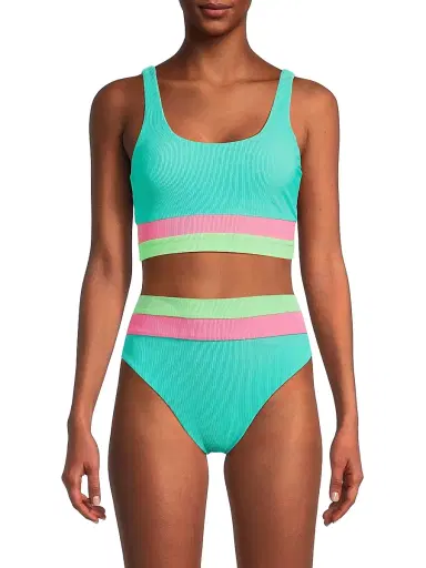 BEACH RIOT Women's Mackenzie Colorblocked Bikini Top - Strawberry Ice Colorblock - Size Large | Thumbnail 3 BEACH RIOT Women's Mackenzie Colorblocked Bikini Top - Strawberry Ice Colorblock - Size Large | Thumbnail 3