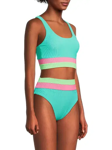 BEACH RIOT Women's Mackenzie Colorblocked Bikini Top - Strawberry Ice Colorblock - Size Large | Thumbnail 4 BEACH RIOT Women's Mackenzie Colorblocked Bikini Top - Strawberry Ice Colorblock - Size Large | Thumbnail 4