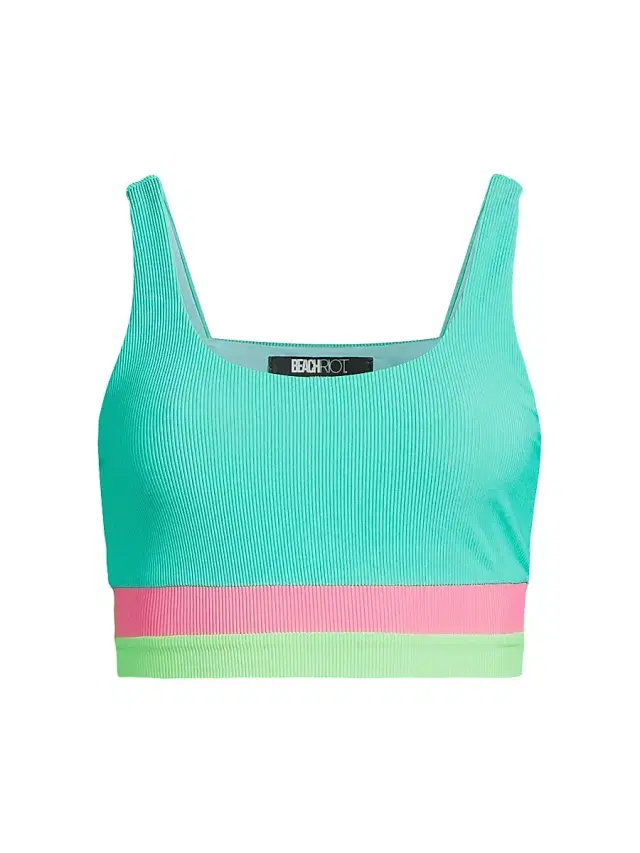 Beach Riot Women's Mackenzie Colorblocked Bikini Top - Strawberry Ice Colorblock
