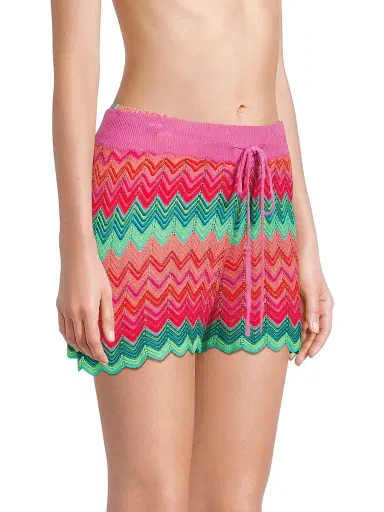 BEACH RIOT Women's Balboa Chevron Knit Shorts - Strawberry Ice Chevron - Size XL | Thumbnail 4
