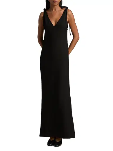 Co Women's Pleated Twill Slipdress - Black | Thumbnail 3