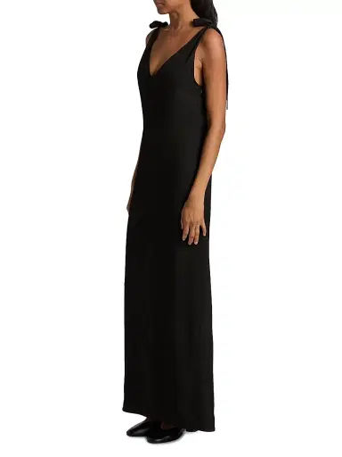 Co Women's Pleated Twill Slipdress - Black | Thumbnail 4