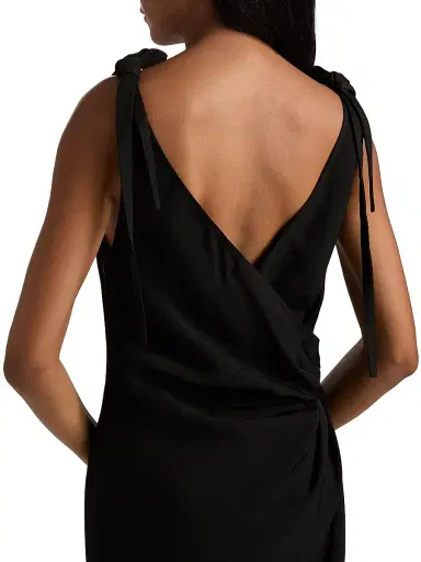 Co Women's Pleated Twill Slipdress - Black | Thumbnail 6