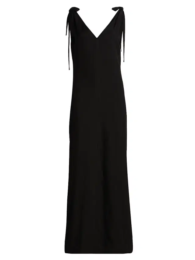 Co Women's Pleated Twill Slipdress - Black