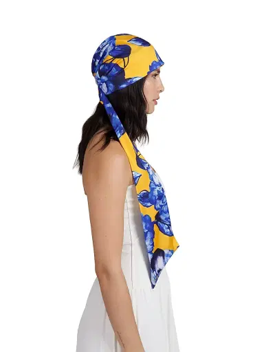 Eugenia Kim Women's Gigi Floral Satin Head Scarf | Thumbnail 4 Eugenia Kim Women's Gigi Floral Satin Head Scarf | Thumbnail 4