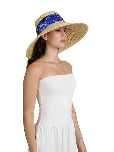 Eugenia Kim Women's Mirabel Scarf-Trim Straw Sun Hat | Thumbnail 3 Eugenia Kim Women's Mirabel Scarf-Trim Straw Sun Hat | Thumbnail 3