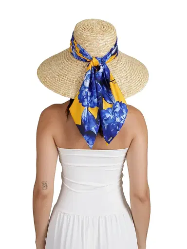Eugenia Kim Women's Mirabel Scarf-Trim Straw Sun Hat | Thumbnail 5 Eugenia Kim Women's Mirabel Scarf-Trim Straw Sun Hat | Thumbnail 5