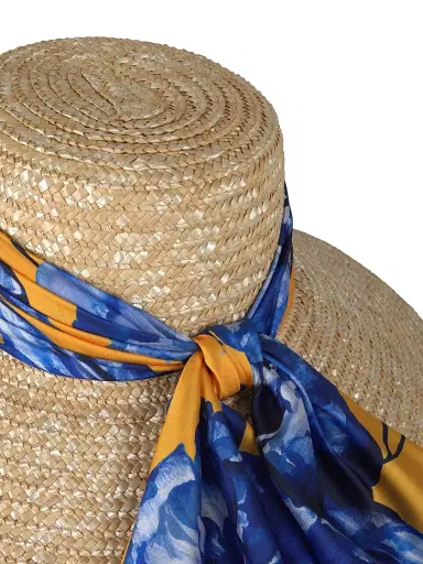 Eugenia Kim Women's Mirabel Scarf-Trim Straw Sun Hat | Thumbnail 6 Eugenia Kim Women's Mirabel Scarf-Trim Straw Sun Hat | Thumbnail 6