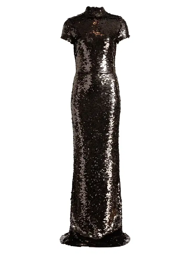 Women's Otis Sequined Column Gown - Nocciola