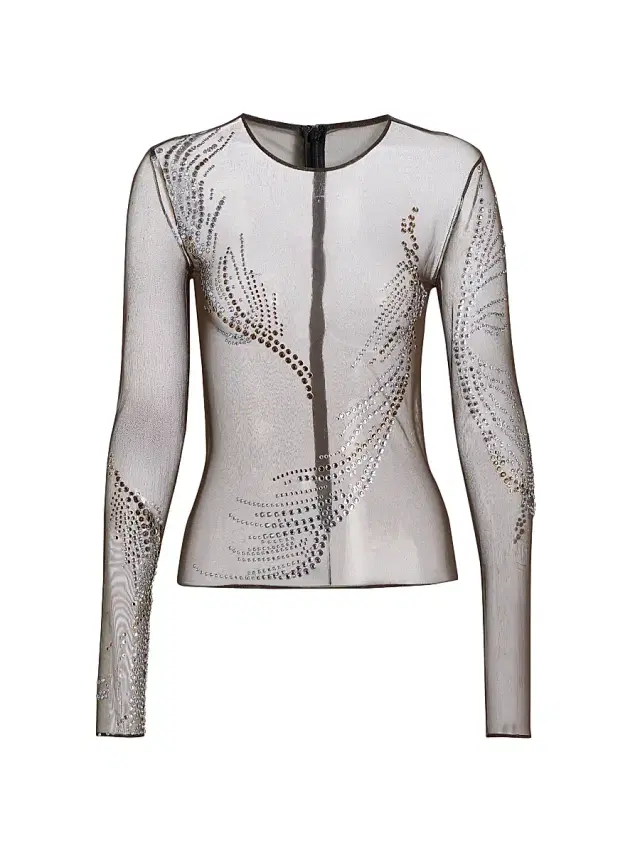 16Arlington Women's Darwin Embellished Mesh Top