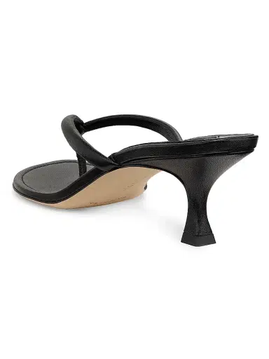 Manolo Blahnik Women's Paterno 50MM Leather Thong Sandals - Black - Size 11 | Thumbnail 3