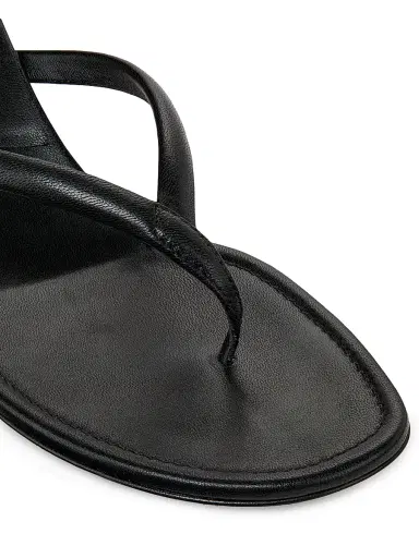 Manolo Blahnik Women's Paterno 50MM Leather Thong Sandals - Black - Size 11 | Thumbnail 5