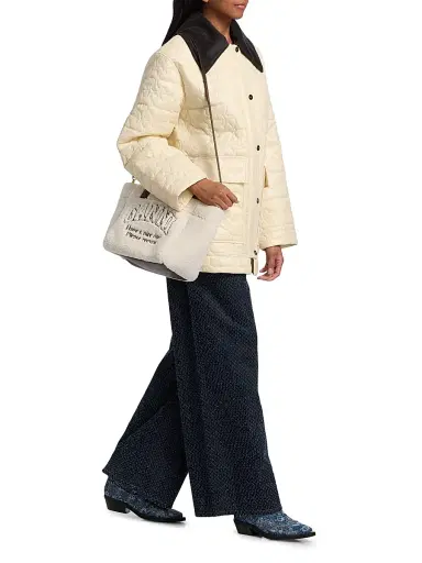 Ganni Women's Contrast-Trim Quilted Jacket | Thumbnail 2
