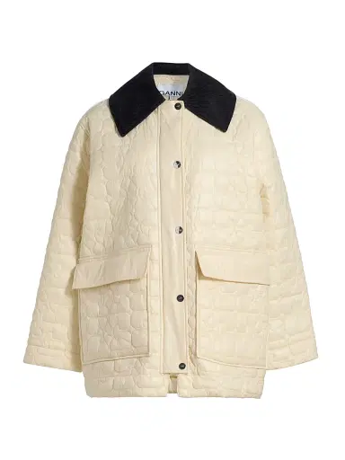Ganni Women's Contrast-Trim Quilted Jacket | Thumbnail 1