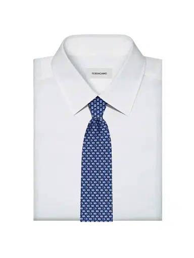 Ferragamo Men's Orazio Elephant-Pattern Silk Tie | Thumbnail 2 Ferragamo Men's Orazio Elephant-Pattern Silk Tie | Thumbnail 2