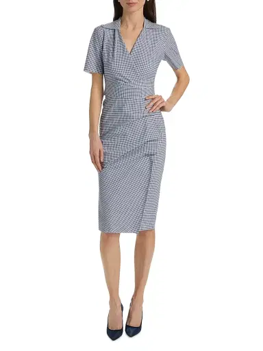 Chiara Boni La Petite Robe Women's Ittig Checked Knee-Length Dress | Thumbnail 2 Chiara Boni La Petite Robe Women's Ittig Checked Knee-Length Dress | Thumbnail 2