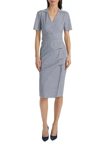 Chiara Boni La Petite Robe Women's Ittig Checked Knee-Length Dress | Thumbnail 3 Chiara Boni La Petite Robe Women's Ittig Checked Knee-Length Dress | Thumbnail 3