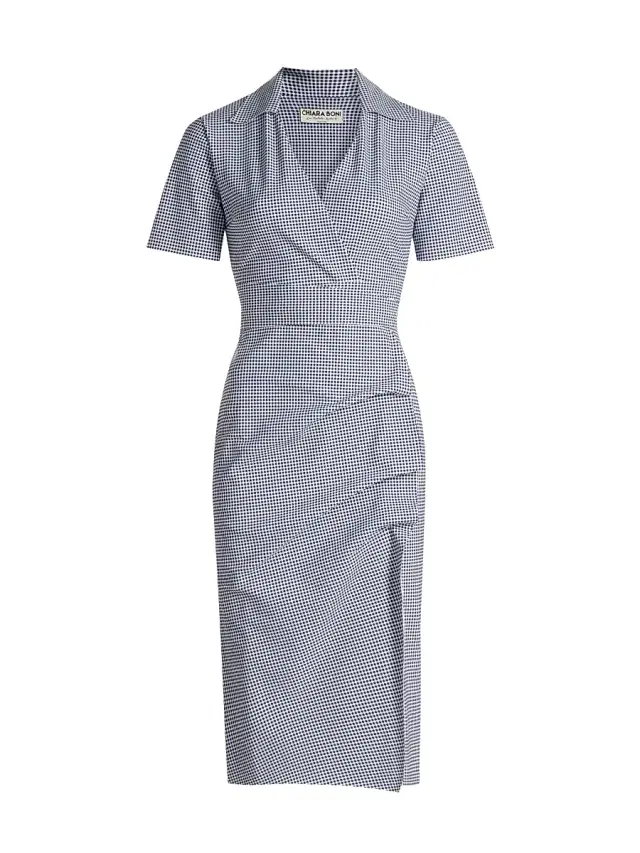Chiara Boni La Petite Robe Women's Ittig Checked Knee-Length Dress - Blu Notte Gingham