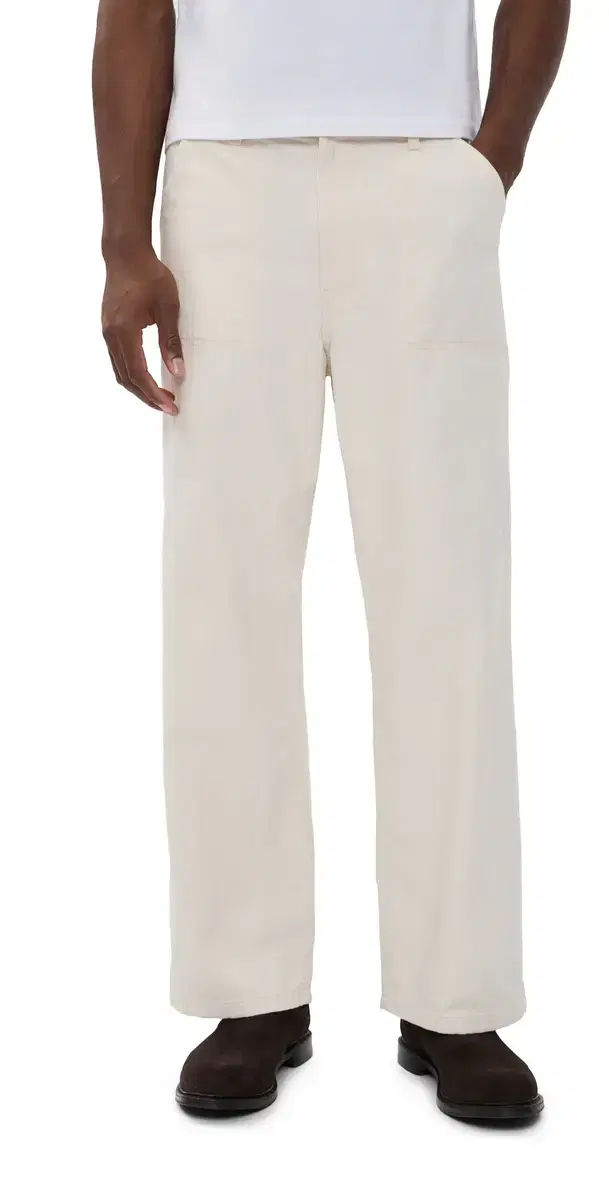 Genua Worker Chino Pants Chevron Ecru