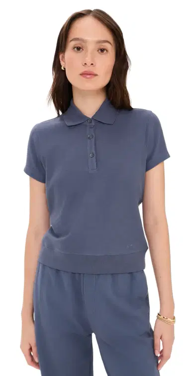 ATM Anthony Thomas Melillo Pique Polo Top Dusk Blue M | Thumbnail 1