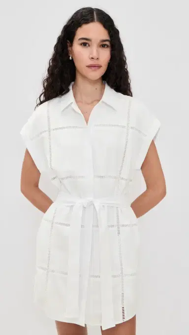 LE JEAN Eyelet Shirtdress White | Thumbnail 2 LE JEAN Eyelet Shirtdress White | Thumbnail 2