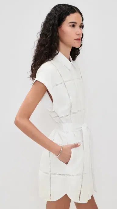 LE JEAN Eyelet Shirtdress White | Thumbnail 4 LE JEAN Eyelet Shirtdress White | Thumbnail 4