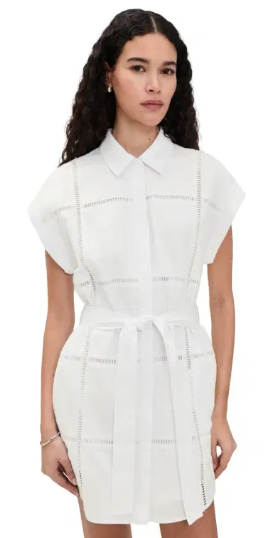 LE JEAN Eyelet Shirtdress White | Thumbnail 1 LE JEAN Eyelet Shirtdress White | Thumbnail 1