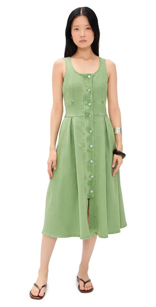 Thompson Dress Leaf Green Denim