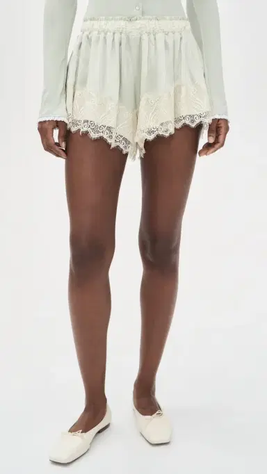Fait Par Foutch Esme Silk Shorts Sage | Thumbnail 2