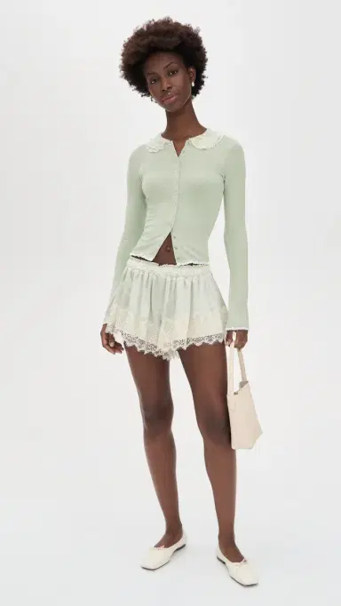 Fait Par Foutch Esme Silk Shorts Sage | Thumbnail 5