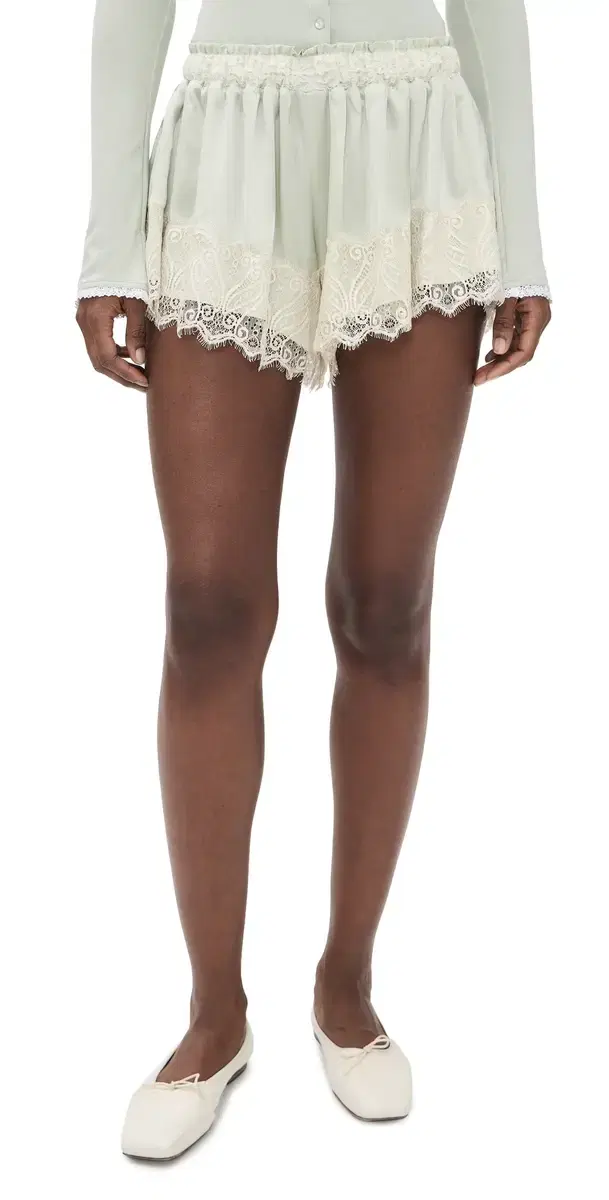 Esme Silk Shorts Sage